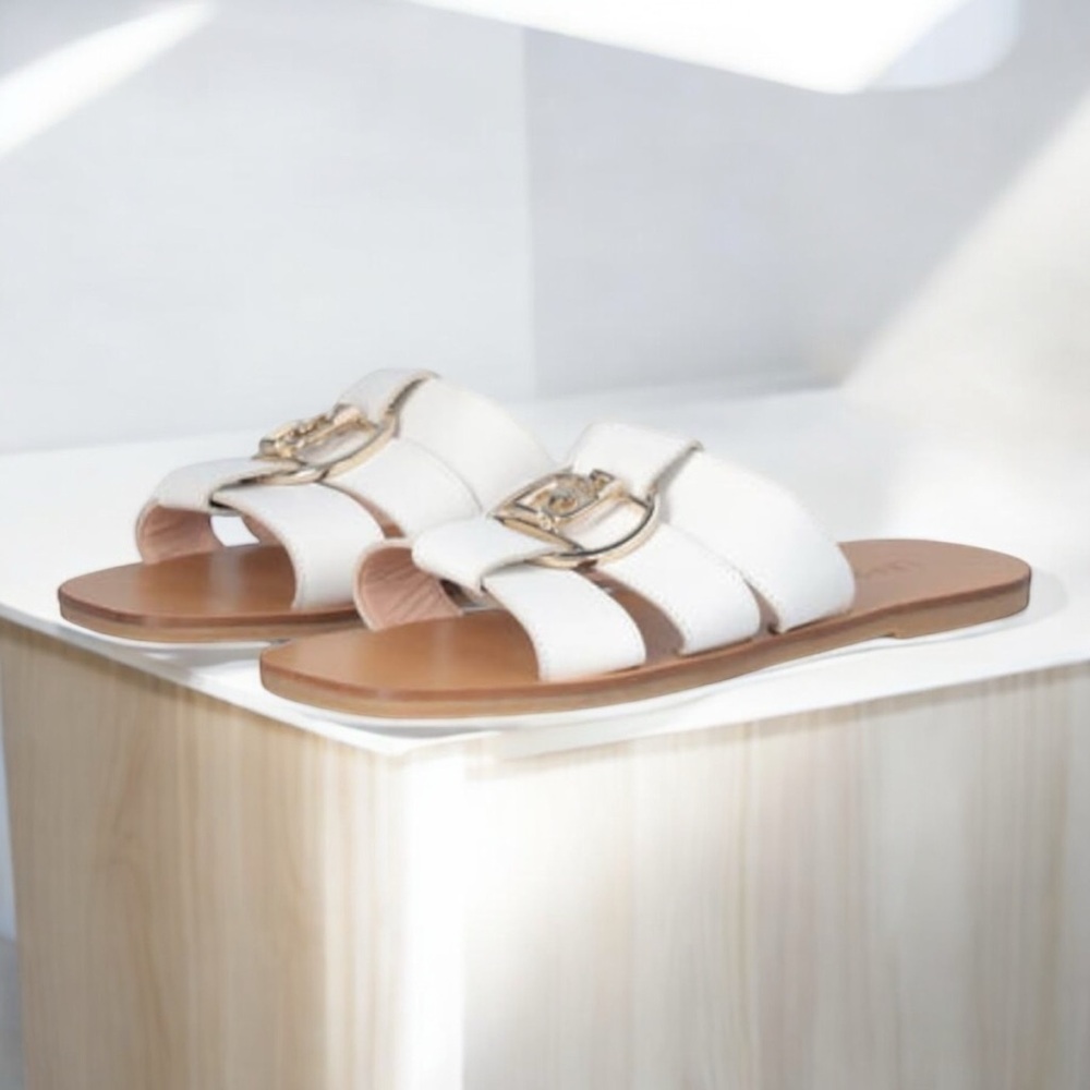 Liu Jo White Flat sandals with logo NOWB - Picture 4 of 6